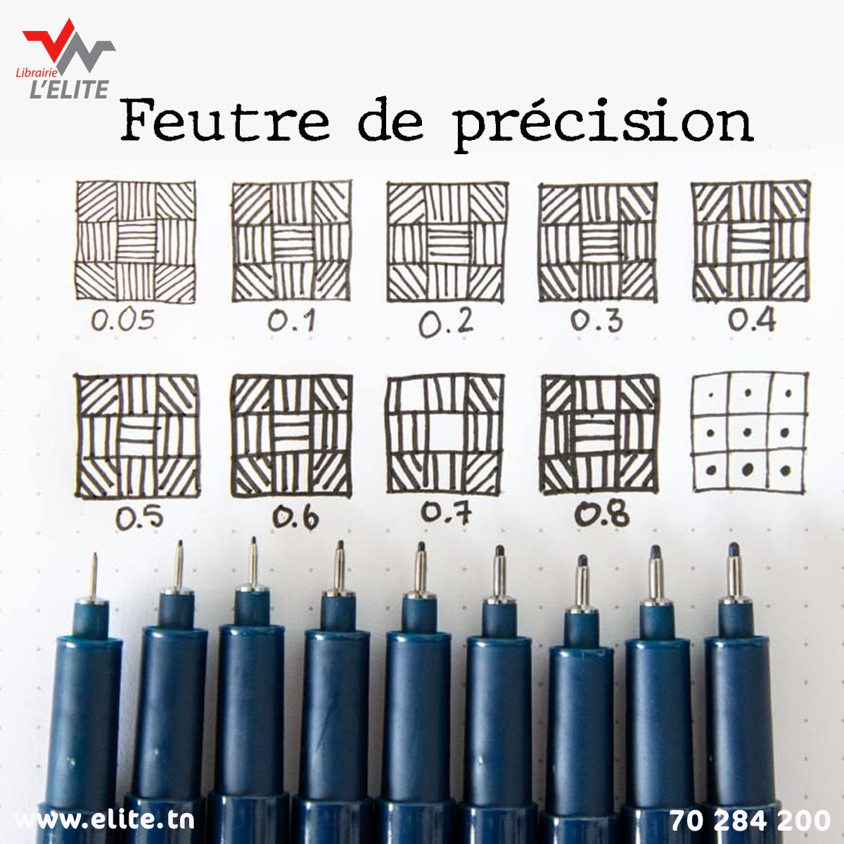 FEUTRE EDDING DE PRECISION 0.8 NOIR.