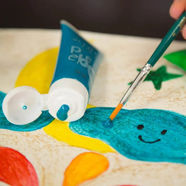 Set 12 Peintures Acrylique Enfant, Paillettes - Pébéo.