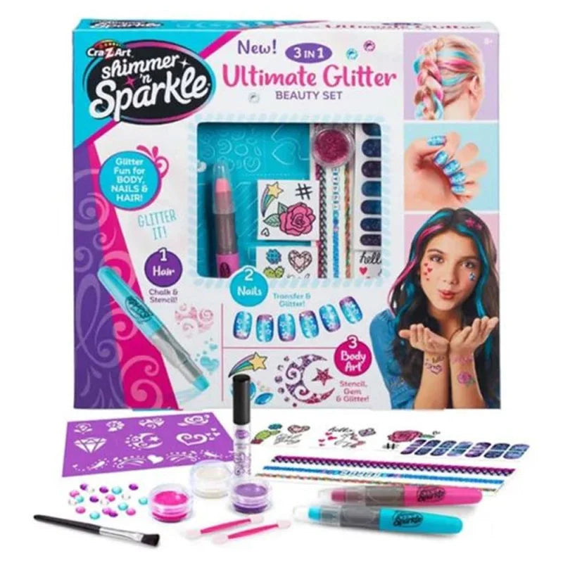Set 3en1 Ultimate Glitter, Cra-Z-Art - Shimmer'n Sparkle.
