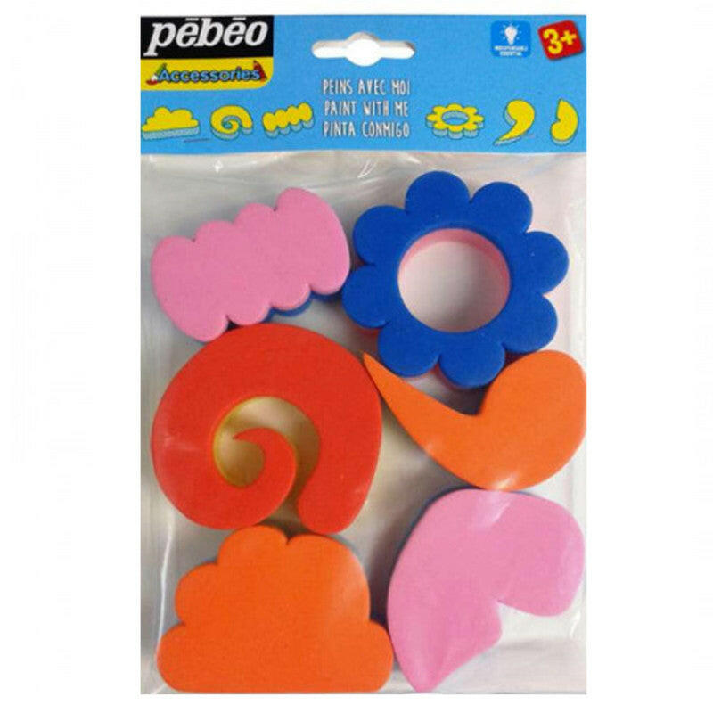 Set 6 Tampons Double Mousse Formes Assorties - Pébéo.