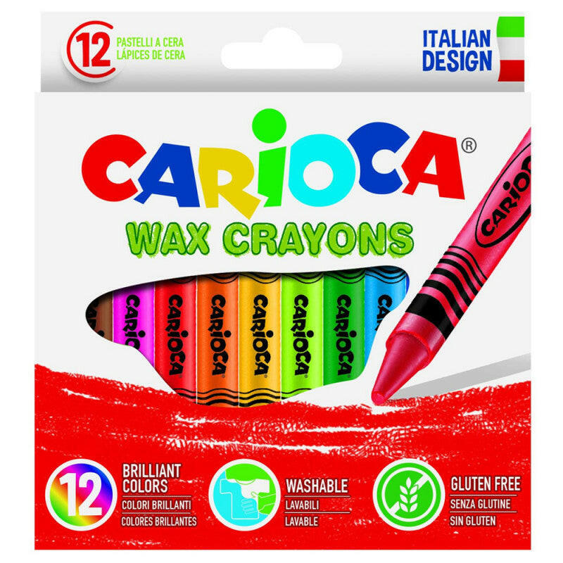 Set De 12 Crayons Cire Wax Pastel - Carioca.