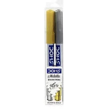 FEUTRE METALLIC BRUSH PENS SILVER & GOLD DOMS.