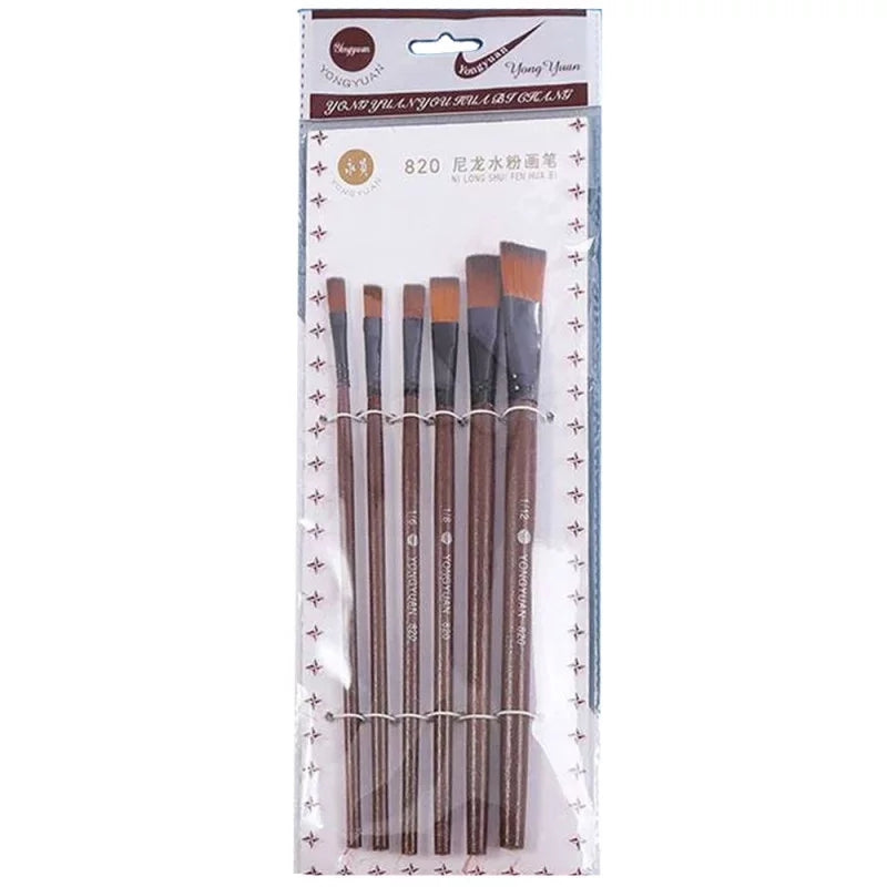 Set de 6 Pinceaux Plat Professionnel - Amz.