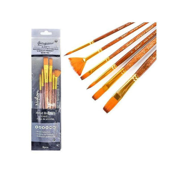 Pochette de 6 Pinceaux Plat G-6030H - Giorgione.