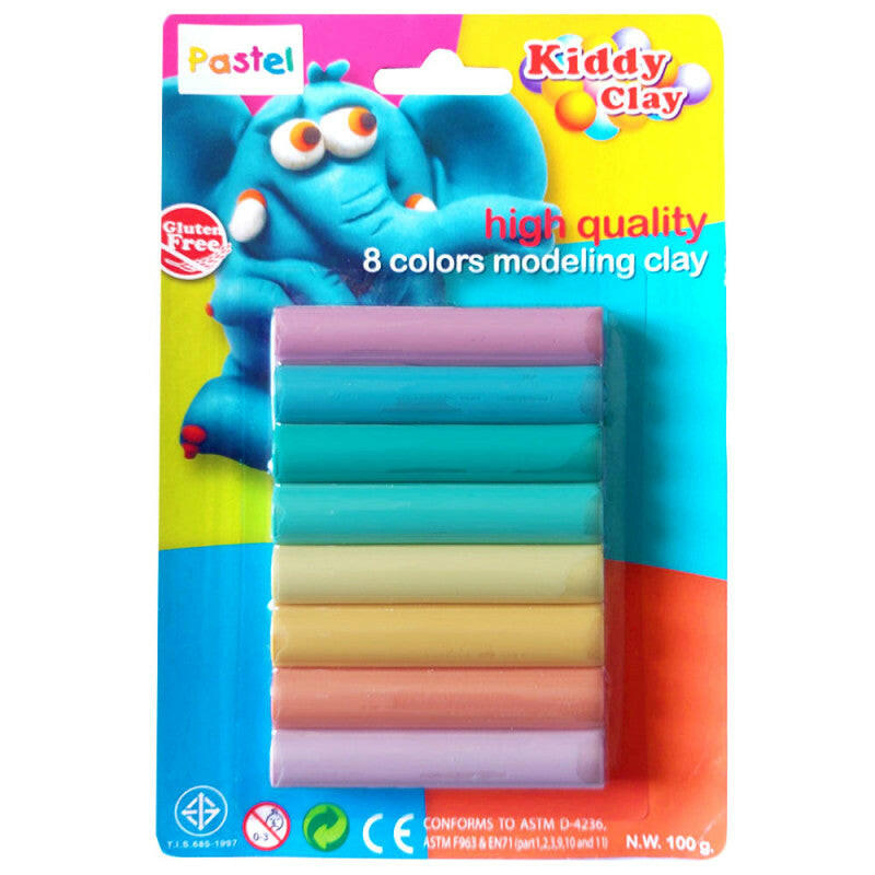 Set de 8 Pâtes à Modeler, Pastel - Kiddy Clay.