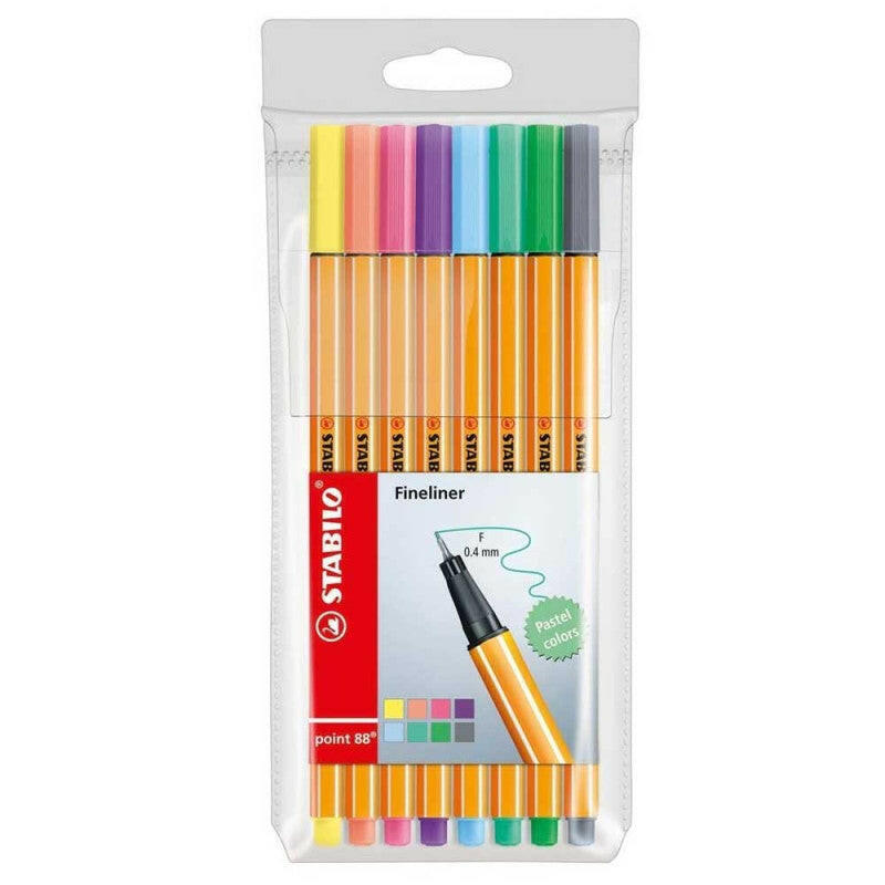 Set De 8 Stylos Feutre Pointe Fine 88, Pastel - Stabilo.