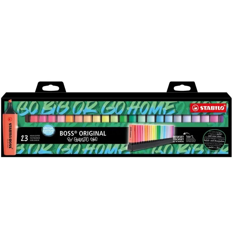 Set de bureau de 23 surligneurs STABILO BOSS Original.
