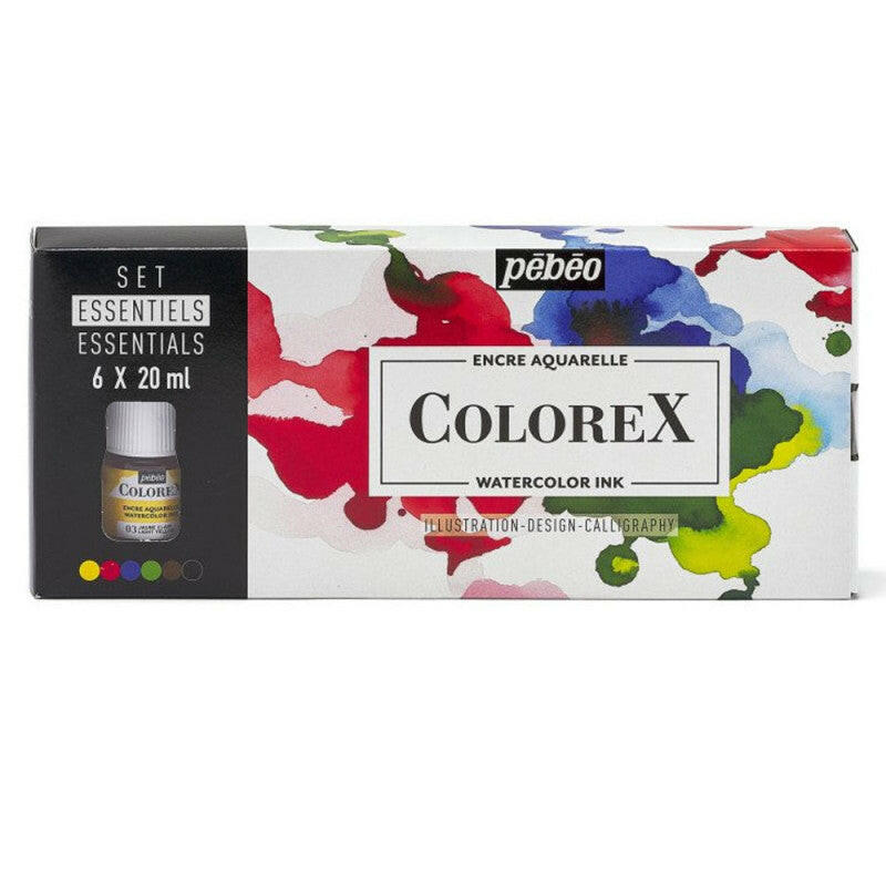 Set de 6 Encre Aquarelle, Colorex - Pébéo.