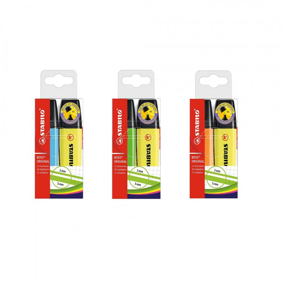 Stabilo - Pochette de 2 Marqueurs Fluorescents  Boss Original.
