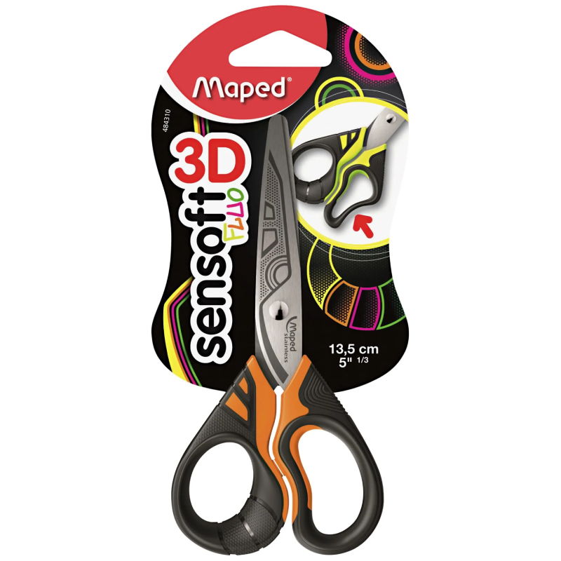 Maped - Ciseaux Sensoft Fluo 13.5 cm.