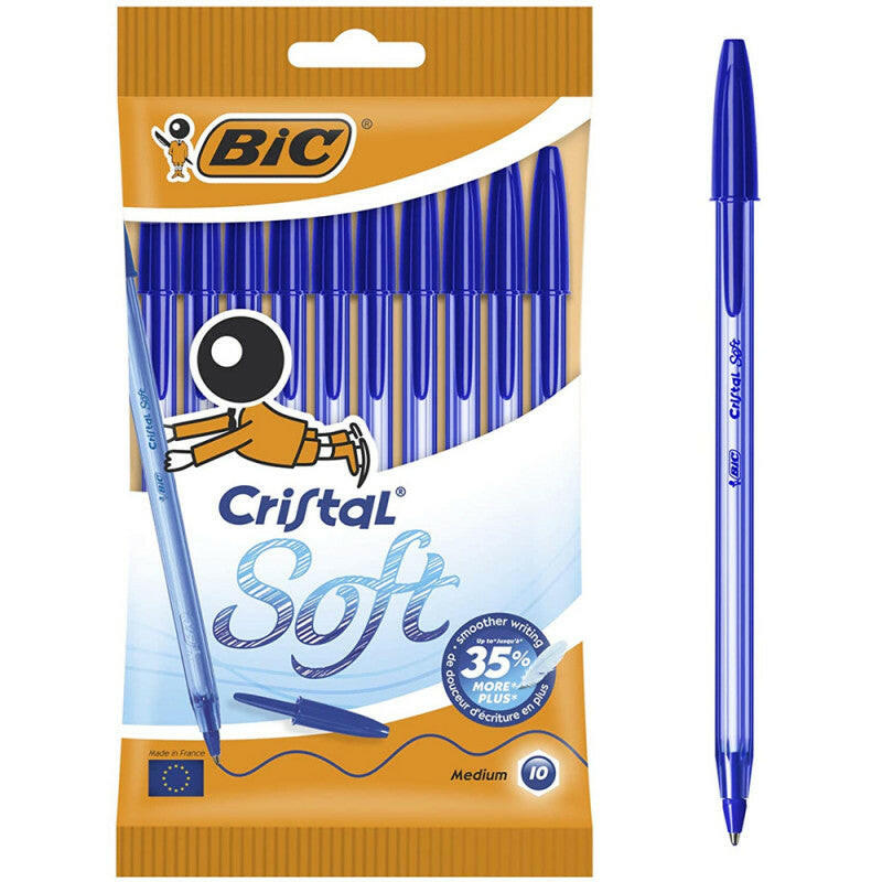 Stylo Bille BIC Cristal Soft (Pochette de 10).