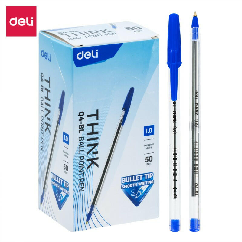 STYLO A BILLE 1MM [PQT 50] REF EQ4-BL DELI BLEU (300/1800).