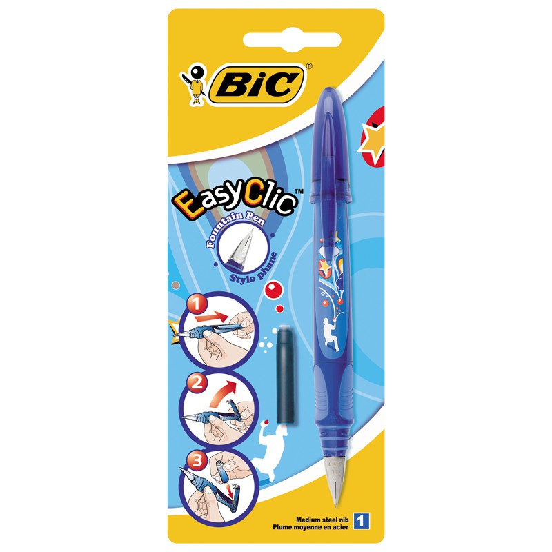 STYLO PLUME EN BLISTER BIC EASYCLIC REF 8794102