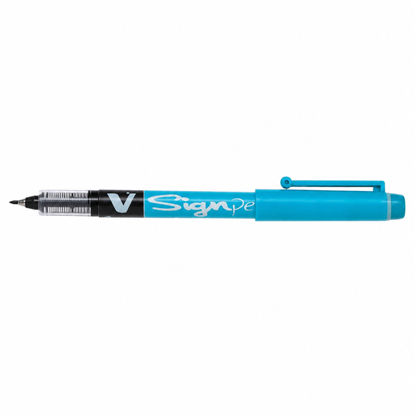 STYLO FEUTRE V-SIGNPEN BLEU CIEL PILOT