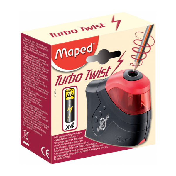 Maped - Taille-Crayon Électrique Turbo Twist 1 Trou à Piles.