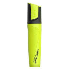 MARQUEUR FLUORESCENT BIC BX 10/JAUNE.