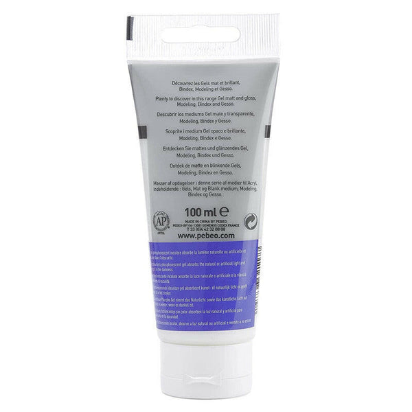 Tube Gel Acrylique Phosphorescent Studio 100ml, Vert - Pébéo.