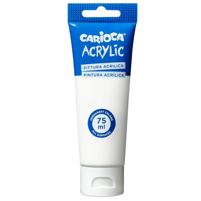 ACRYLIQUE TUBE BLANC 75 ML CARIOCA REF 45244/01